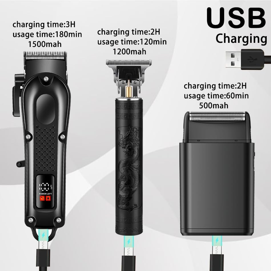 OIYO Hair Clippers Set for Men: Professional Hair Clippers & Trimmers & Electric Foil Shaver for Home Haircuts, Fading, and Beard Trimming - Perfect for Beginners Avelisse