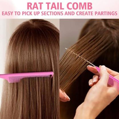 Boar Bristle Slick Back Hair Brush for Smooth Flyaways, Frizz, Sleek Ponytail, Buns and Edge Baby Hair | Hair Comb, Edge Brush, Teasing Brush Styling Accessories for Girls, Kids, Women & Men