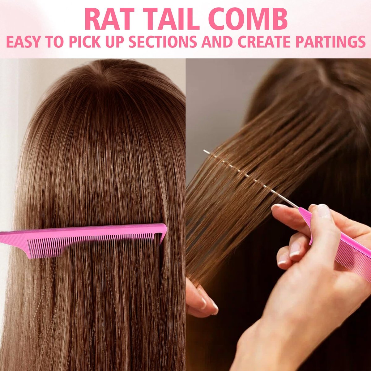 Boar Bristle Slick Back Hair Brush for Smooth Flyaways, Frizz, Sleek Ponytail, Buns and Edge Baby Hair | Hair Comb, Edge Brush, Teasing Brush Styling Accessories for Girls, Kids, Women & Men - görsel 15