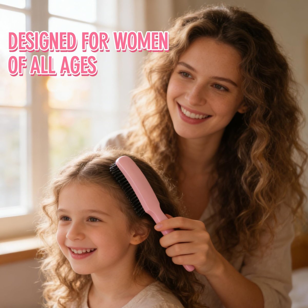 Boar Bristle Slick Back Hair Brush for Smooth Flyaways, Frizz, Sleek Ponytail, Buns and Edge Baby Hair | Hair Comb, Edge Brush, Teasing Brush Styling Accessories for Girls, Kids, Women & Men - görsel 11