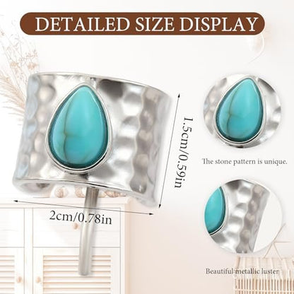 2 PCS Turquoise Hair Jewelry for Braids - Lightweight Metal Hair Pins with 200 Mini Elastics | Stackable Cute Hair Accessories for Women & Girls