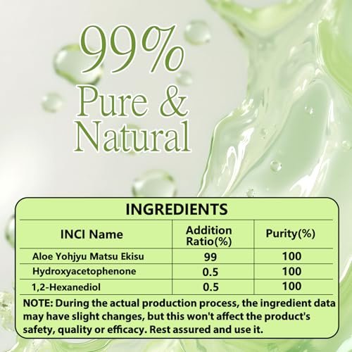 ABOTE Organic Aloe Vera Gel – 99% Pure Aloe for Face, Body & Hair, After Sun & Shave Relief, 13.53 fl oz (400ml) Avelisse