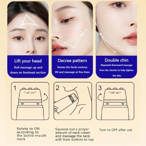 Neck Firming Cream with Roller 5.29oz – Peptide Neck Cream for Tightening & Firming, Glycerin Moisturizing Formula with Pro-Xylane & Polypeptide, Massage Roller Design for Smoother Skin Care - görsel 10