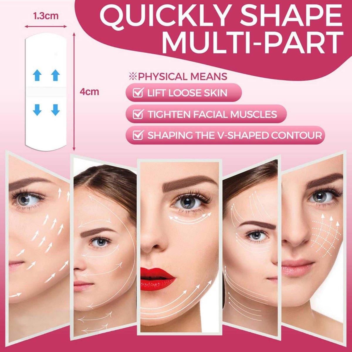 JBSZTH Face Tape Lifting Invisible – 200PCS Strong Hold Facelift Tape for Jawline, Cheeks & Neck, Super Thin Breathable Avelisse