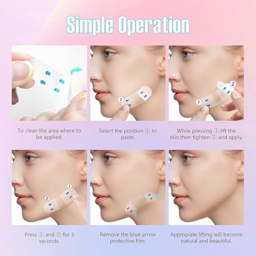 JBSZTH Face Tape Lifting Invisible – 200PCS Strong Hold Facelift Tape for Jawline, Cheeks & Neck, Super Thin Breathable Avelisse
