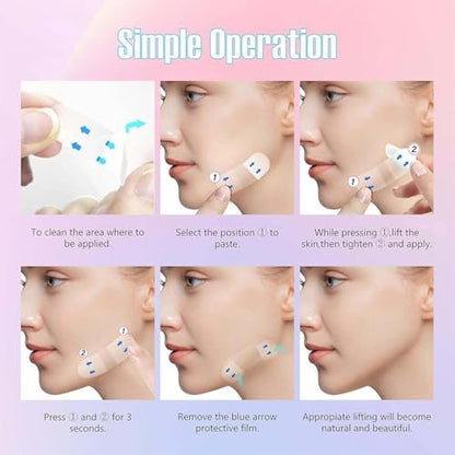JBSZTH Face Tape Lifting Invisible – 200PCS Strong Hold Facelift Tape for Jawline, Cheeks & Neck, Super Thin Breathable Avelisse