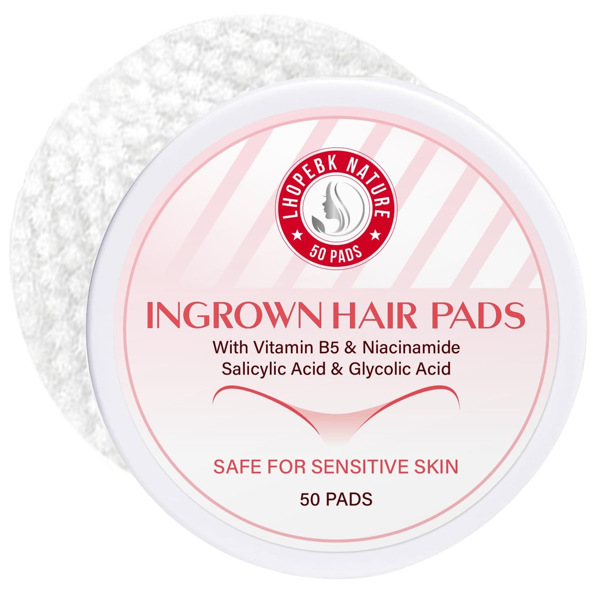 Ingrown Hair Treatment Pads for Face, Bikini Area, Underarms, Neck, Legs – BHA + AHA Soothe Razor Bumps After Shave & Waxing – 50 Pads Avelisse