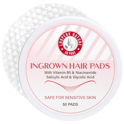 Ingrown Hair Treatment Pads for Face, Bikini Area, Underarms, Neck, Legs – BHA + AHA Soothe Razor Bumps After Shave & Waxing – 50 Pads Avelisse