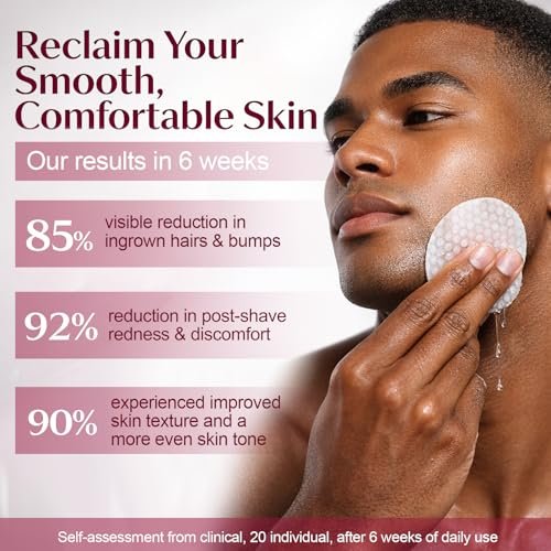 Ingrown Hair Treatment Pads for Face, Bikini Area, Underarms, Neck, Legs – BHA + AHA Soothe Razor Bumps After Shave & Waxing – 50 Pads Avelisse