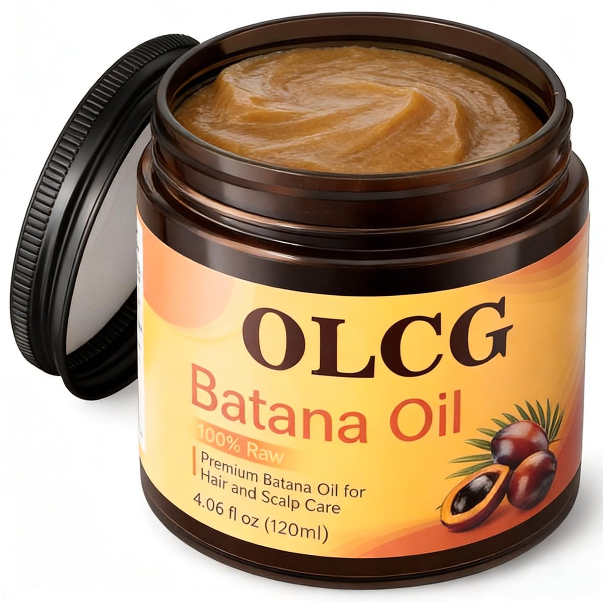 OLCG 100% Raw Batana Oil for Hair Growth - Pure Batana Oil Paste, Enhances Thickness & Shine, Reduces Breakage and Hair Loss, Nourishment For All Types - 4.06 fl oz (120ml) Avelisse