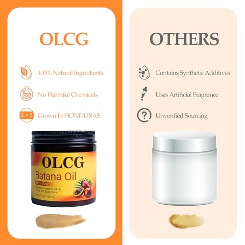 OLCG 100% Raw Batana Oil for Hair Growth - Pure Batana Oil Paste, Enhances Thickness & Shine, Reduces Breakage and Hair Loss, Nourishment For All Types - 4.06 fl oz (120ml) Avelisse