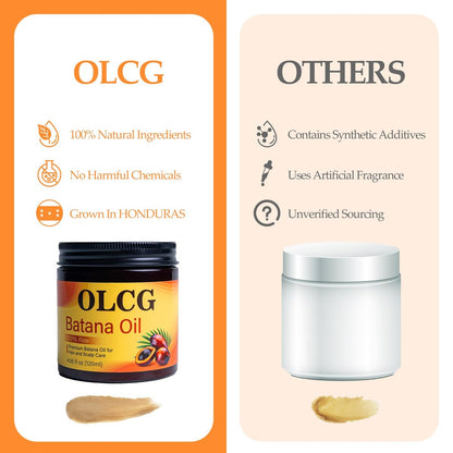 OLCG 100% Raw Batana Oil for Hair Growth - Pure Batana Oil Paste, Enhances Thickness & Shine, Reduces Breakage and Hair Loss, Nourishment For All Types - 4.06 fl oz (120ml) Avelisse