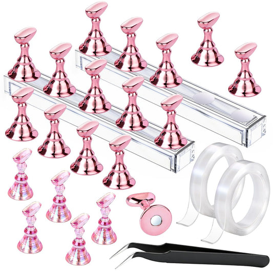 FANDAMEI 20-Pack Nail Stands for Press On Nails – Acrylic Nail Holder for Painting, Nail Art Tools for Manicure & DIY Nail Salon
