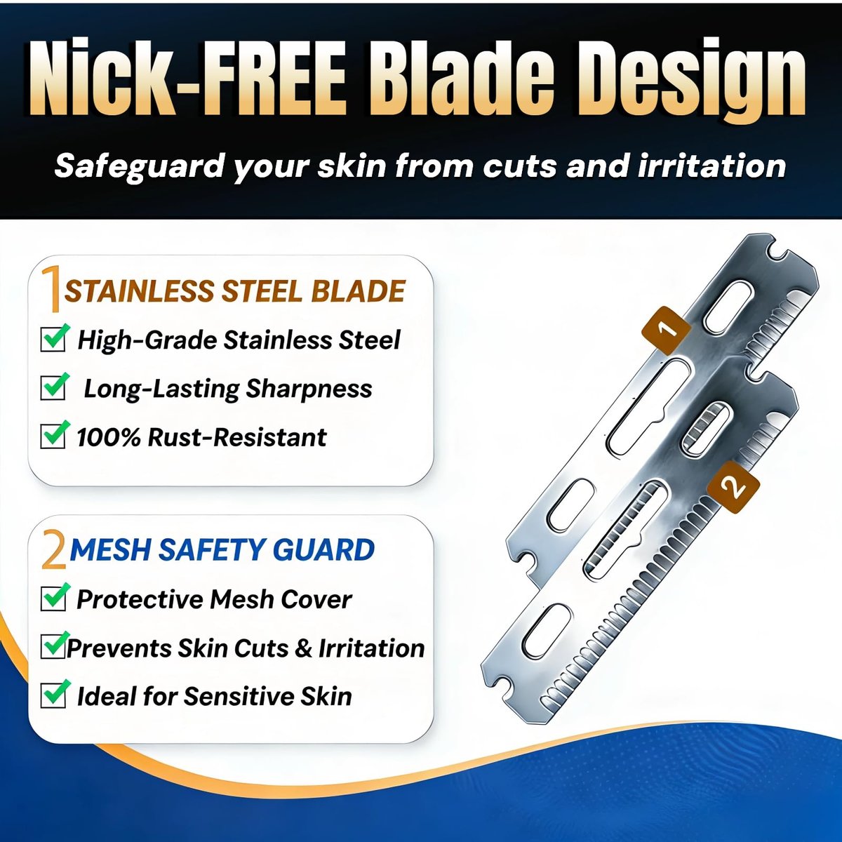 VEYLA Professional Skin-Safe Zero-Cut Back Shaver for Men – Extendable Aluminum Alloy Handle Up to 17.7 Inches, Wet & Dry Use Body Hair Trimmer and Groomer, DIY Nick-Free Mens Back Shaver (1 Pack) Avelisse