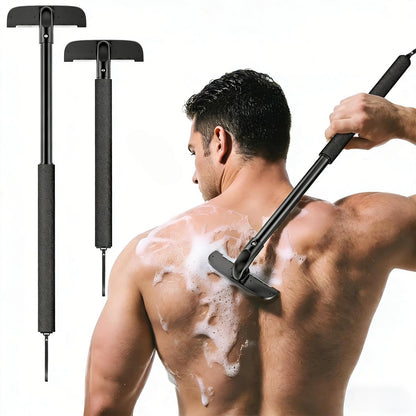 VEYLA Professional Skin-Safe Zero-Cut Back Shaver for Men – Extendable Aluminum Alloy Handle Up to 17.7 Inches, Wet & Dry Use Body Hair Trimmer and Groomer, DIY Nick-Free Mens Back Shaver (1 Pack) Avelisse