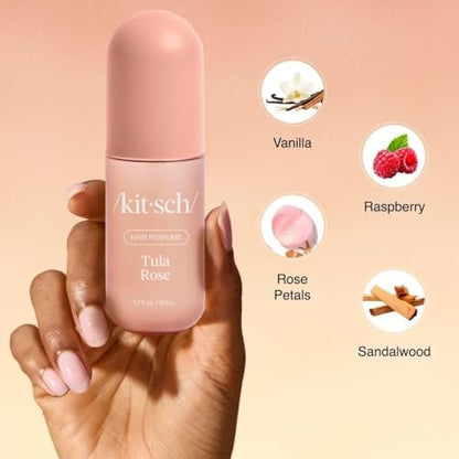 Kitsch Hair Perfume for Women - Tula Rose | Clean, Deodorizing & Patented Odor-Eliminating Technology Hair Spray & Body Mist - Floral Vanilla Scent – 50mL