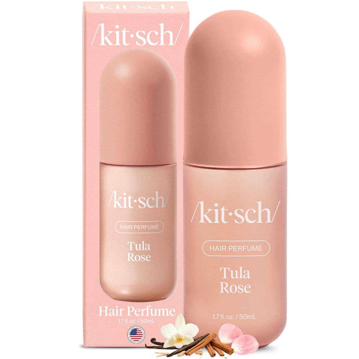 Kitsch Hair Perfume for Women - Tula Rose | Clean, Deodorizing & Patented Odor-Eliminating Technology Hair Spray & Body Mist - Floral Vanilla Scent – 50mL - görsel 1