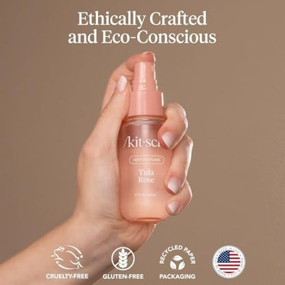 Kitsch Hair Perfume for Women - Tula Rose | Clean, Deodorizing & Patented Odor-Eliminating Technology Hair Spray & Body Mist - Floral Vanilla Scent – 50mL