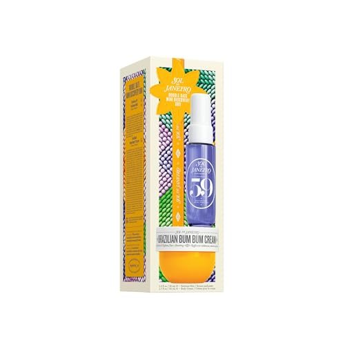 Sol de Janeiro Double Date Beauty Gift Set | Travel Size Brazilian Bum Bum Cream & Cheirosa 59 Perfume Mist | Limited Edition Mini Set Avelisse