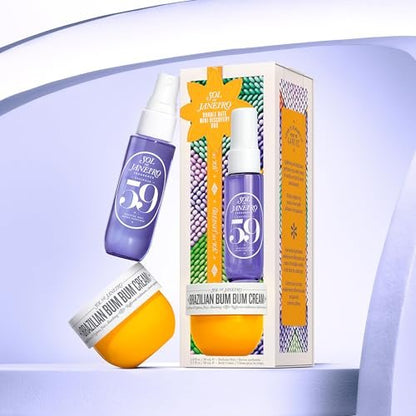 Sol de Janeiro Double Date Beauty Gift Set | Travel Size Brazilian Bum Bum Cream & Cheirosa 59 Perfume Mist | Limited Edition Mini Set Avelisse