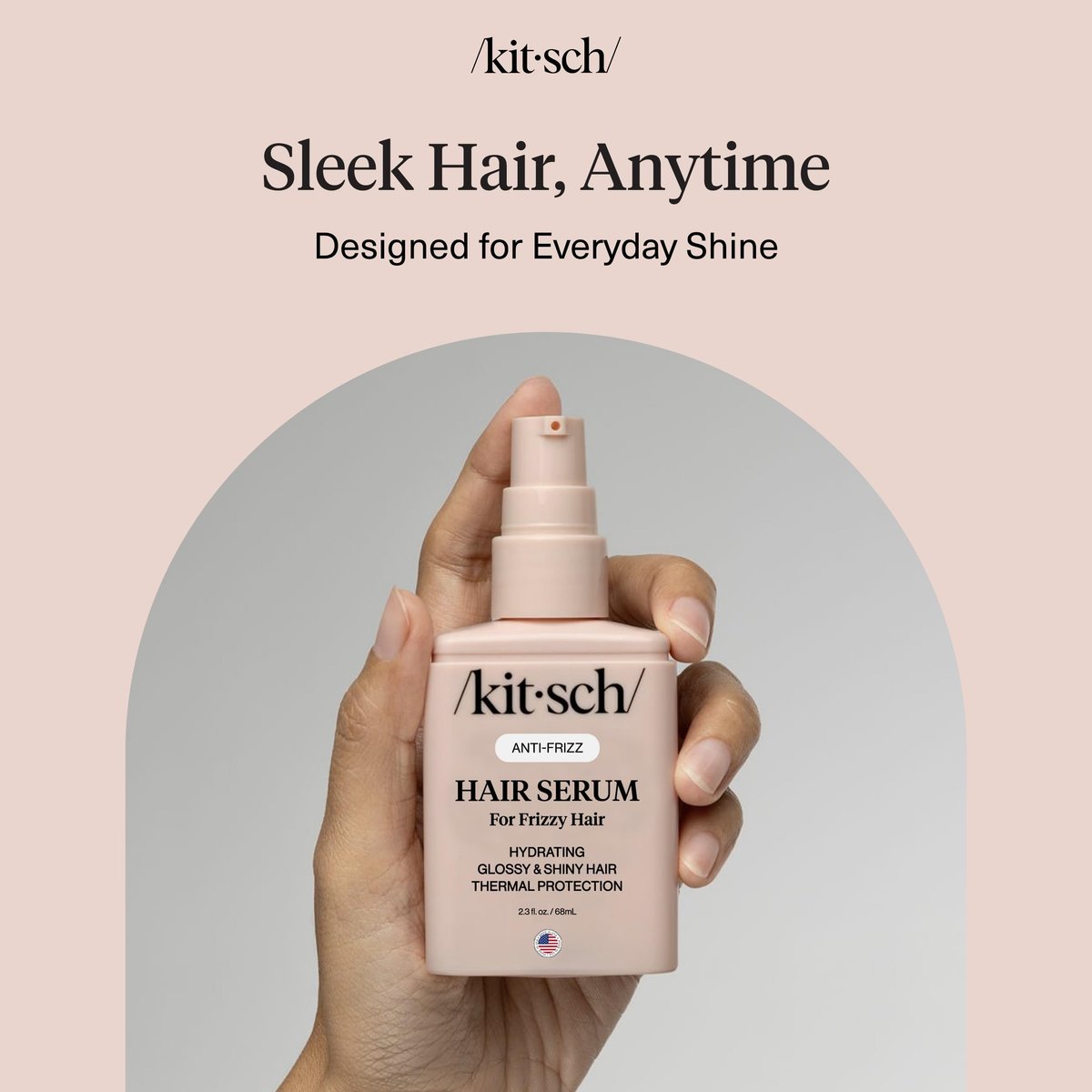 Kitsch Frizz Control Hair Serum - Lightweight Anti Frizz Serum for Curly Hair with Heat Protection, Adds Glossy Shine, Smooths Flyaways, Safe for Color Treated Hair - 2.3 fl oz - görsel 15