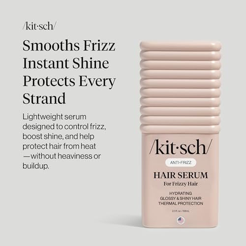 Kitsch Frizz Control Hair Serum - Lightweight Anti Frizz Serum for Curly Hair with Heat Protection, Adds Glossy Shine, Smooths Flyaways, Safe for Color Treated Hair - 2.3 fl oz - görsel 4