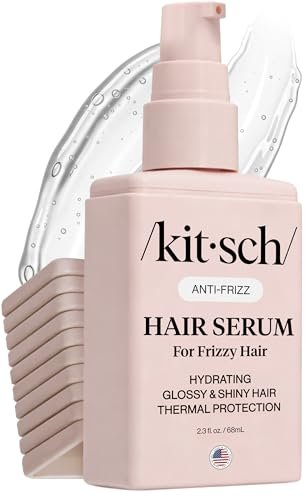 Kitsch Frizz Control Hair Serum - Lightweight Anti Frizz Serum for Curly Hair with Heat Protection, Adds Glossy Shine, Smooths Flyaways, Safe for Color Treated Hair - 2.3 fl oz - görsel 2
