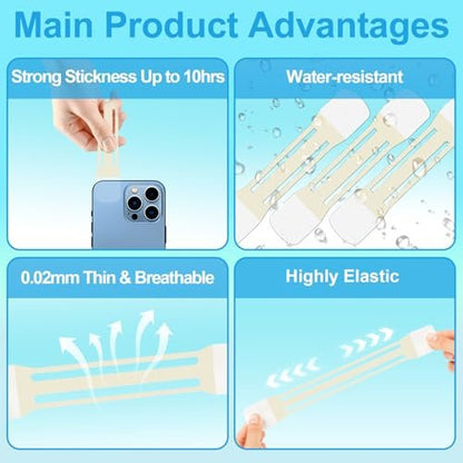 Netlkjonk Invisible Neck Tape for Sagging Skin – 60 PCS + 4 Strips Clear Lifting Tape, Turkey Neck Tightening Patches for Double Chin, Jowls & Wrinkles, Instant Face & Neck Lift for Makeup Avelisse