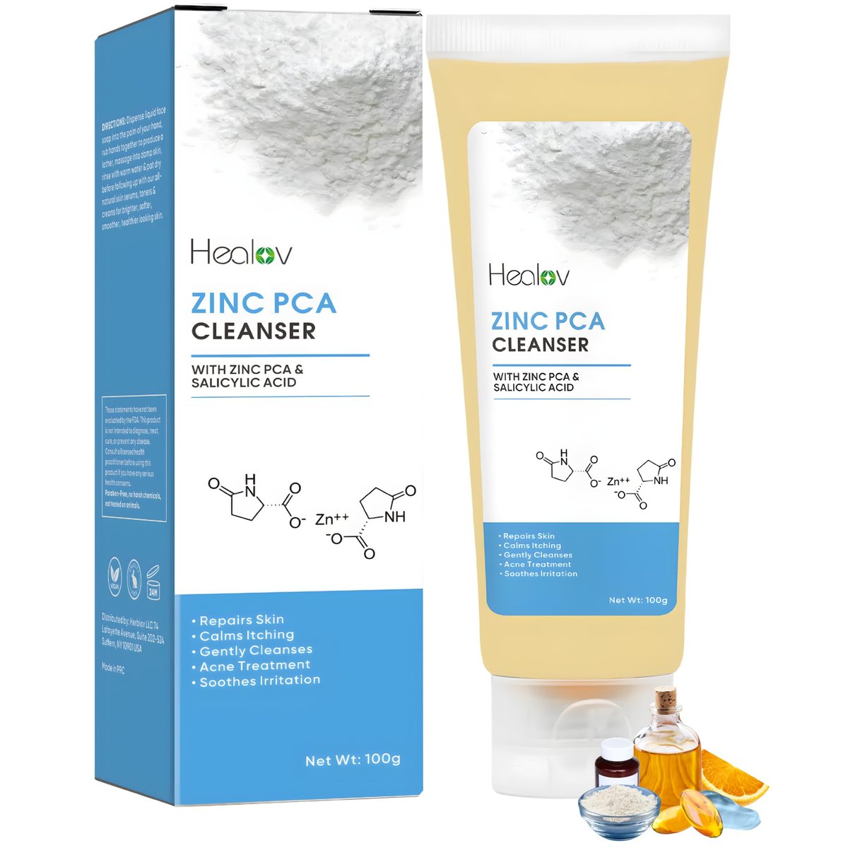 Zinc Face Wash & Body Cleanser – Calming Skin Therapy for Acne, Rosacea, Eczema, Psoriasis, Itching | Exfoliating Zinc Soap for All Skin Types - görsel 1