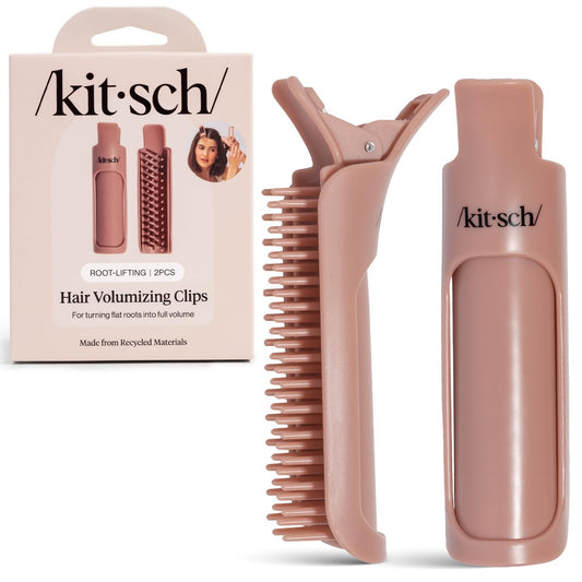 Kitsch Volumizing Hair Clips for Styling - 2-Pack Terracotta Hair Rollers for Volume & Frizz-Free Curls