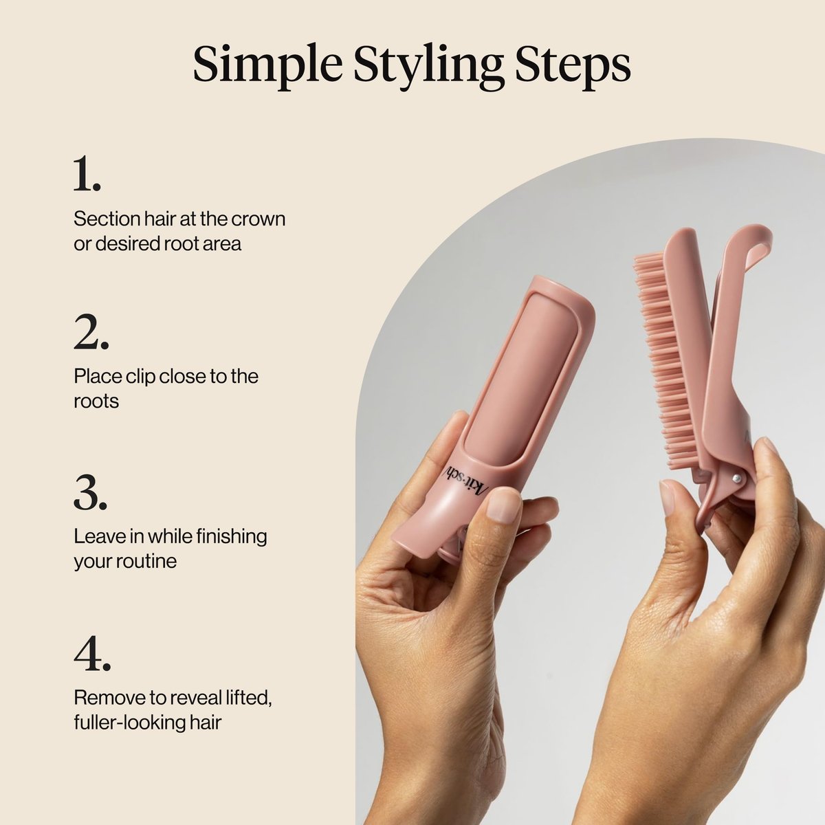 Kitsch Volumizing Hair Clips for Styling - 2-Pack Terracotta Hair Rollers for Volume & Frizz-Free Curls - görsel 11