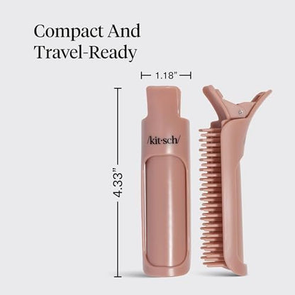 Kitsch Volumizing Hair Clips for Styling - 2-Pack Terracotta Hair Rollers for Volume & Frizz-Free Curls