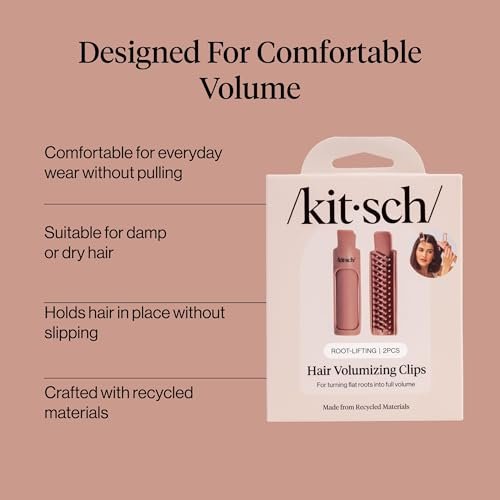 Kitsch Volumizing Hair Clips for Styling - 2-Pack Terracotta Hair Rollers for Volume & Frizz-Free Curls - görsel 8
