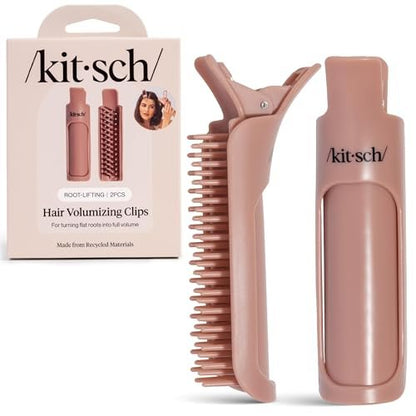 Kitsch Volumizing Hair Clips for Styling - 2-Pack Terracotta Hair Rollers for Volume & Frizz-Free Curls
