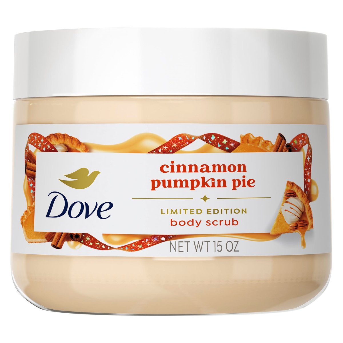 Dove Scrub Cinnamon Pumpkin Pie - Exfoliating Body Scrub, Moisturizing Skin Care, 15 oz - görsel 1