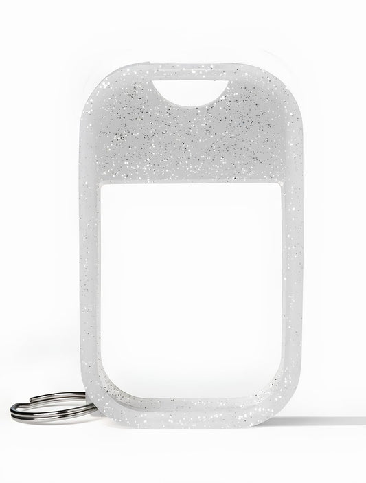 Touchland Protective Silicone Case with Keyring – Frosted Sparkle – Compatible with 1 FL OZ Hand Sanitizer