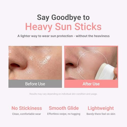 KAHI Airy Fit Sun Stick S - SPF 50+ Triple Functional Broad Spectrum Face Sunscreen Stick - Waterproof, Sweatproof & Sandproof - Ultra-Lightweight & Non-Greasy Sun Shield - Korean Skin Care 0.45 oz Avelisse