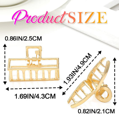 CAKURE Gold Hair Clips Mini Claw Clips for Thin Hair - Pack of 2 Women's Hair Accessories