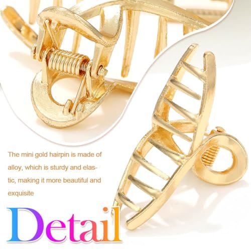 CAKURE Gold Hair Clips Mini Claw Clips for Thin Hair - Pack of 2 Women's Hair Accessories - görsel 8