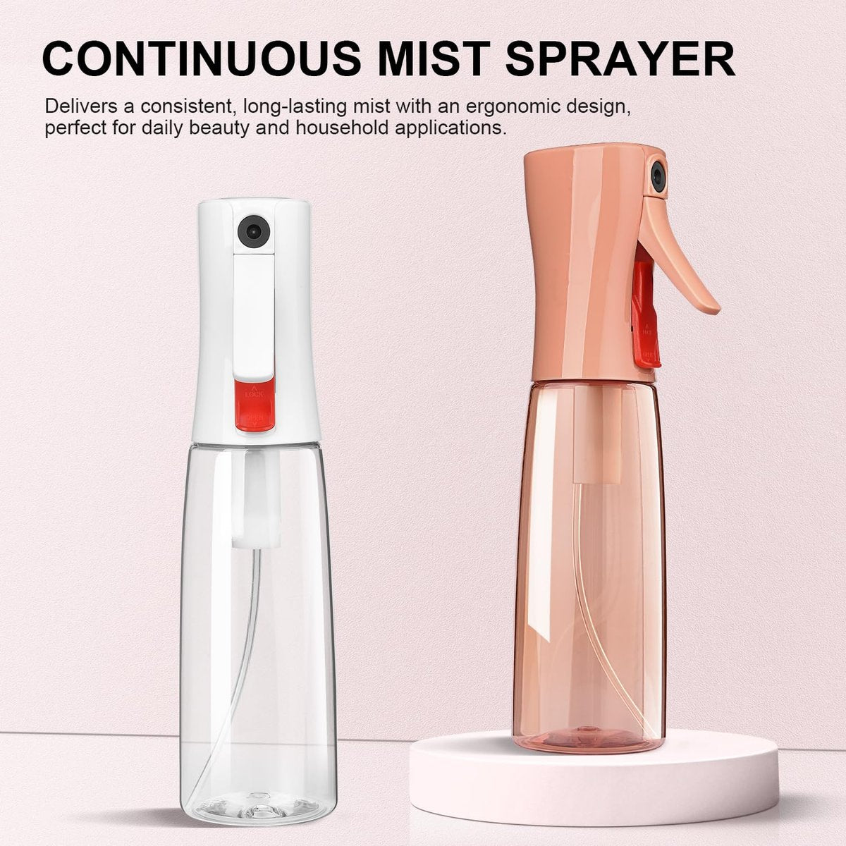 Bepkac Continuous Spray Bottle for Hair – Fine Mist Water Mister, Empty Spray Bottles (2-Pack, 6.1 OZ) for Styling, Cleaning, Plants, Barbers & Salons - görsel 5