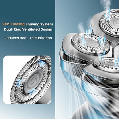 MAXGROOM® PRO 7D Head Shaver for Bald Men - Electric Head Razor with 7D Flexible Blades, IPX6 Waterproof, LED Display, 2 Speed Settings, Long Battery Life, Cooling Design, Premium Gifts for Men Avelisse