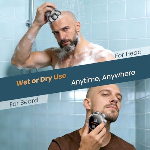 MAXGROOM® PRO 7D Head Shaver for Bald Men - Electric Head Razor with 7D Flexible Blades, IPX6 Waterproof, LED Display, 2 Speed Settings, Long Battery Life, Cooling Design, Premium Gifts for Men Avelisse