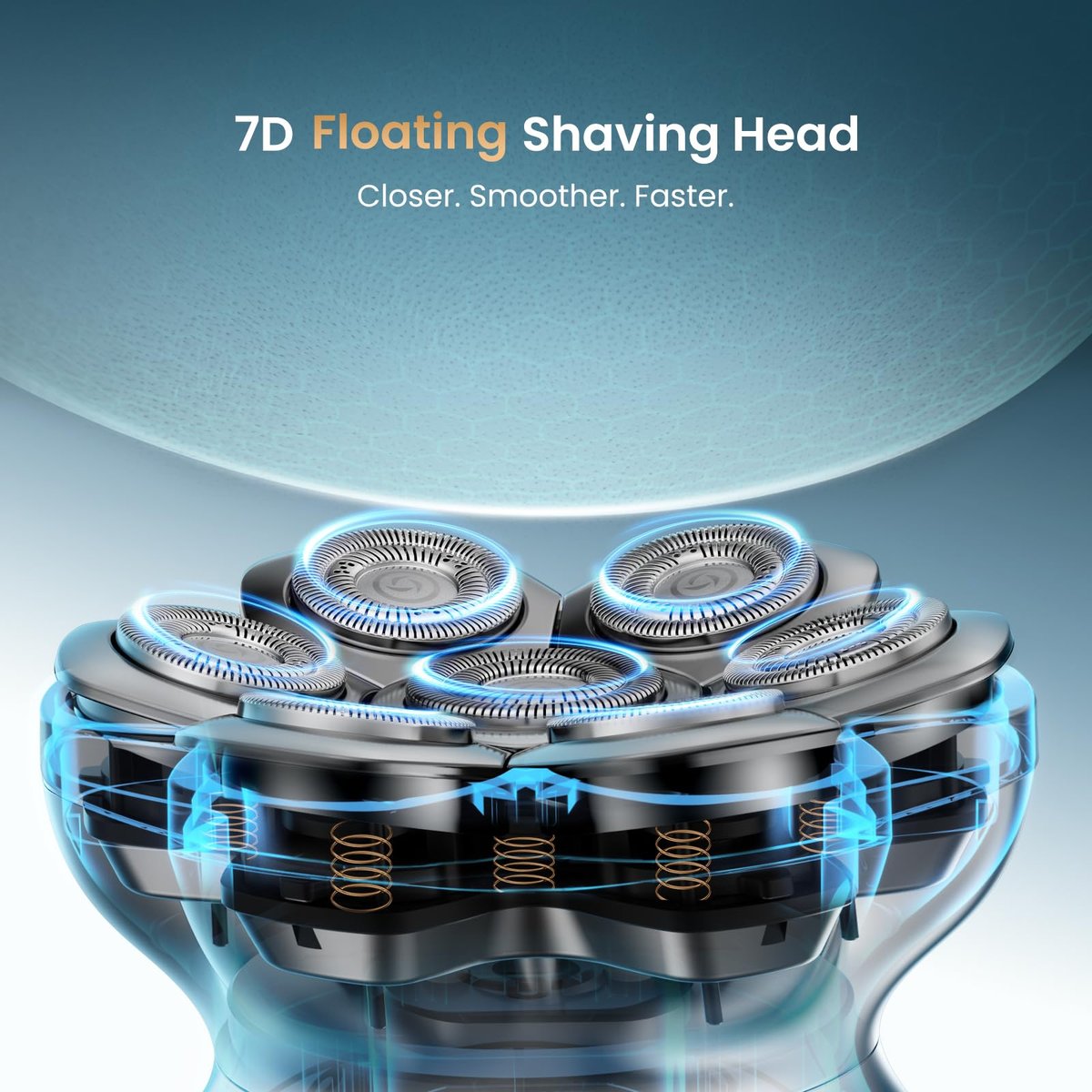 MAXGROOM® PRO 7D Head Shaver for Bald Men - Electric Head Razor with 7D Flexible Blades, IPX6 Waterproof, LED Display, 2 Speed Settings, Long Battery Life, Cooling Design, Premium Gifts for Men Avelisse
