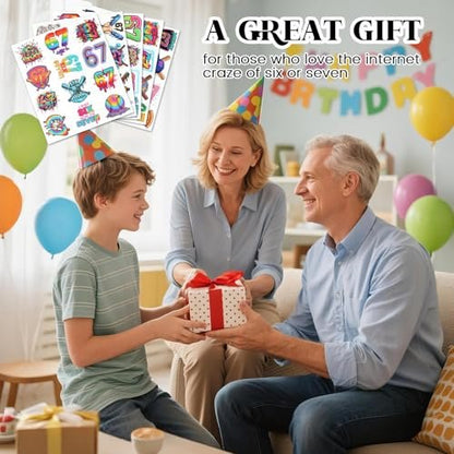 180-Piece 6 & 7 Birthday Temporary Tattoos – Drip Baseball & Ice Cream Party Decorations for Kids and Adults