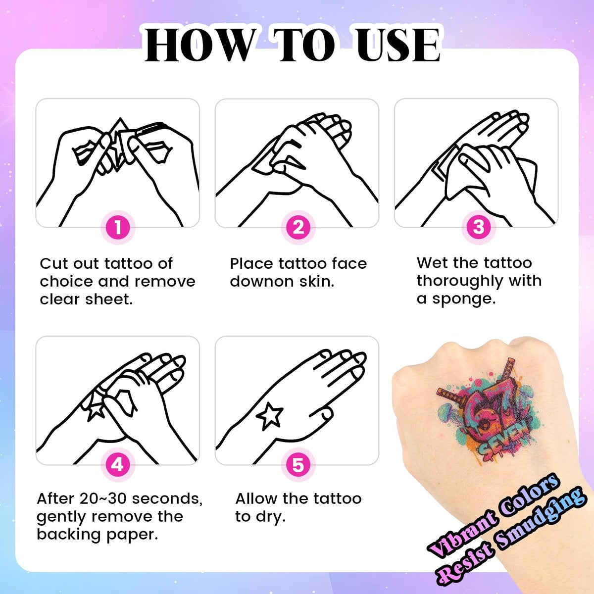 180-Piece 6 & 7 Birthday Temporary Tattoos – Drip Baseball & Ice Cream Party Decorations for Kids and Adults - görsel 3