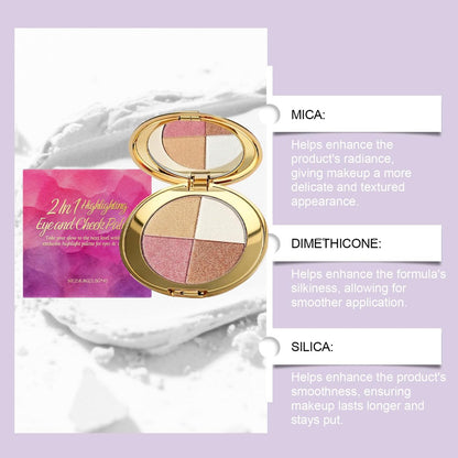 Bekoeen Eye & Cheek Palette - 4-in-1 Eyeshadow, Highlighter & Contour Makeup Palette for Natural Glow Avelisse