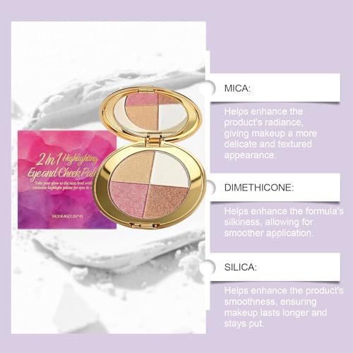 Bekoeen Eye & Cheek Palette - 4-in-1 Eyeshadow, Highlighter & Contour Makeup Palette for Natural Glow Avelisse