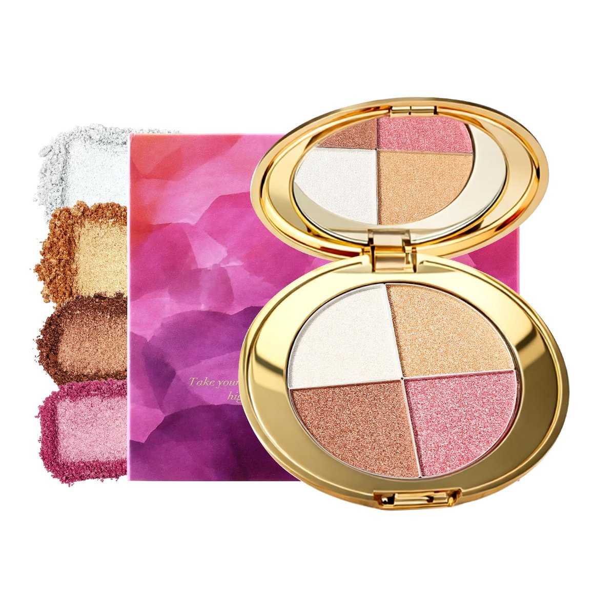 NUNUDA 4-in-1 Eyes & Cheeks Makeup Palette – Eyeshadow, Blush, Highlighter & Bronzer with Smooth Velvet Texture, Travel-Friendly Full Face Makeup Kit, Perfect Gift for Women Avelisse