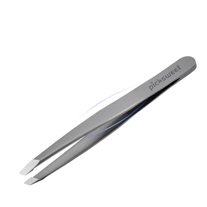 Picksweet Precision Slanted Tweezers for Women – Stainless Steel Facial Hair Removal Tool with Travel Case