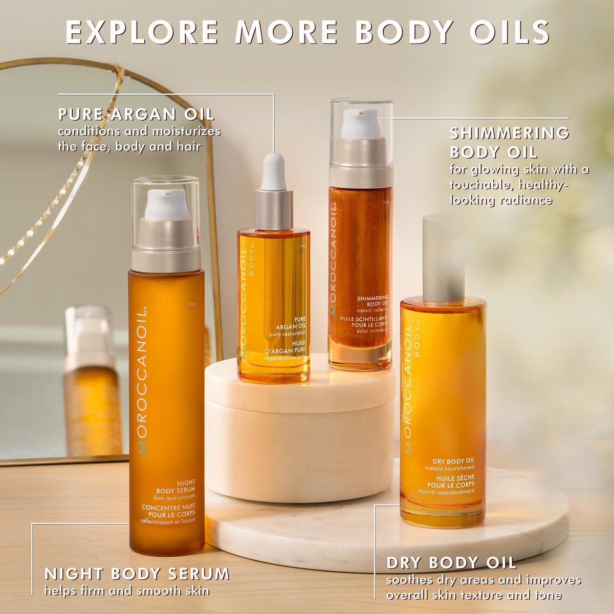 Moroccanoil Shimmering Body Oil – 1.7 Fl Oz | Radiant, Hydrating Glow Avelisse